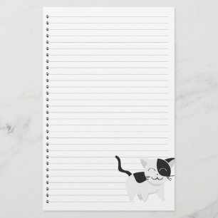 Smiling  Kitty  Lined Pet Stationery