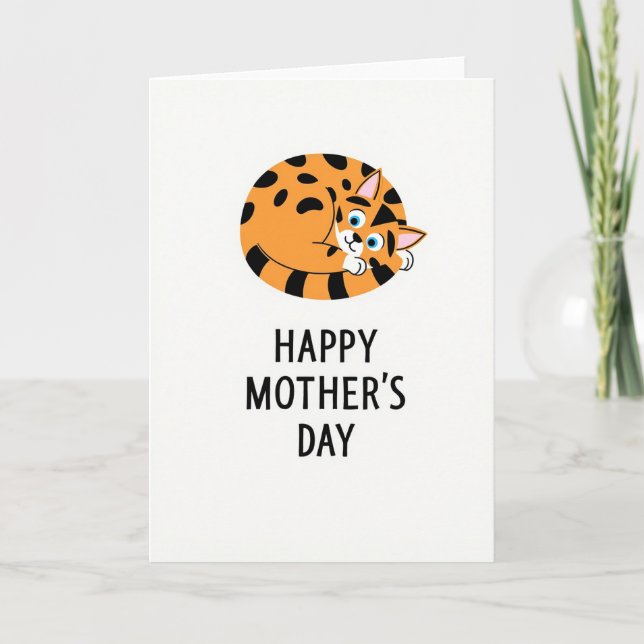 Smiling Kitty Mothers Day Card (Front)