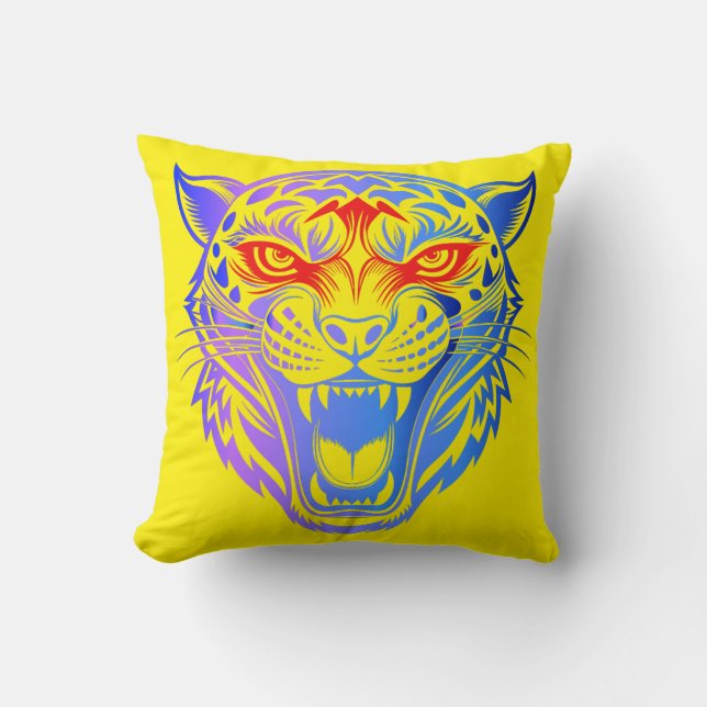 Smiling Kitty Throw Pillow (Front)
