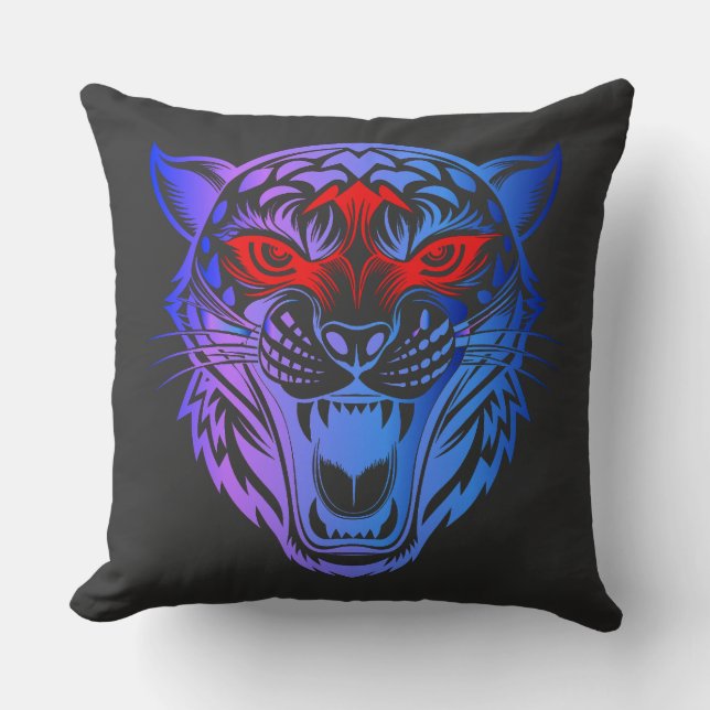 Smiling Kitty Throw Pillow (Front)
