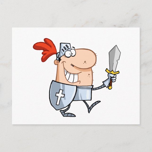 Smiling-knight-with-sword Postcard (Front)