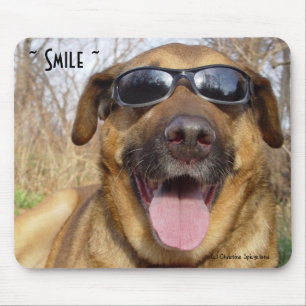 Smiling Labrador sunglasses Mousepad