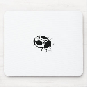 Smiling Ladybug Black and White Mini - Mouse Pad