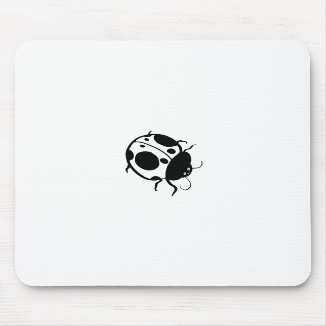Smiling Ladybug  Black and White Mini - Mouse Pad (Front)