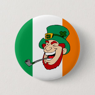 Smiling Leprechaun St. Patrick's Day 2 Inch Round Button