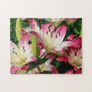 Smiling Lilies Flower Art Photo Painting Jigsaw Puzzle