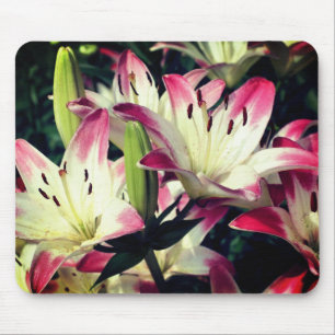 Smiling Lily Flowers Mouse Pad