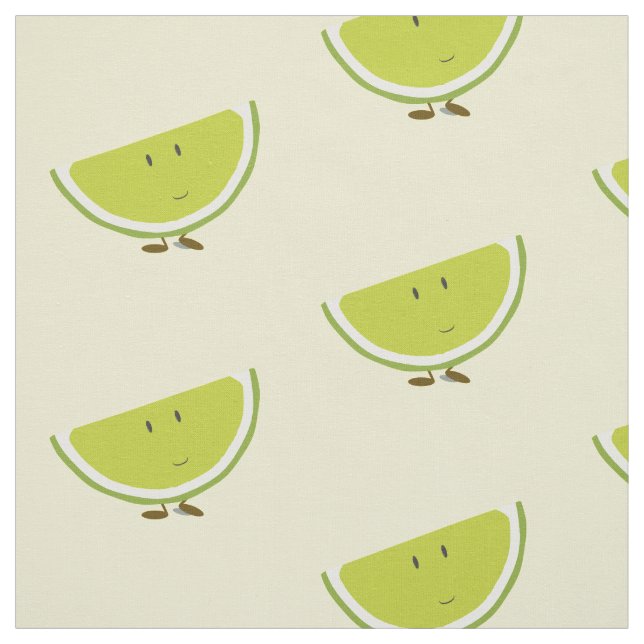 Smiling lime slice fabric (Swatch)