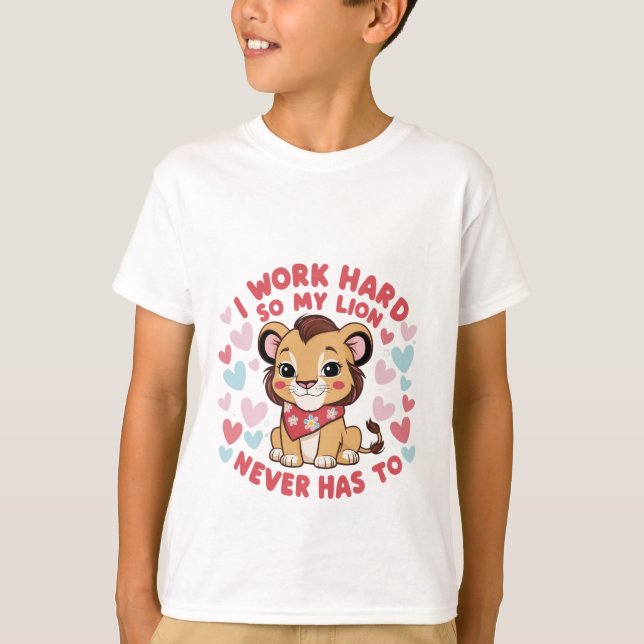 Smiling Lion Cub – Cute Happy Baby Lion T-Shirt (Front)