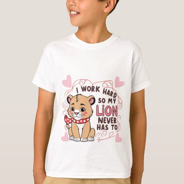Smiling Lion Cub – Cute Happy Baby Lion T-Shirt (Front)