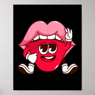 Smiling Lips Cartoon Valentine's Day Teens Casual Poster