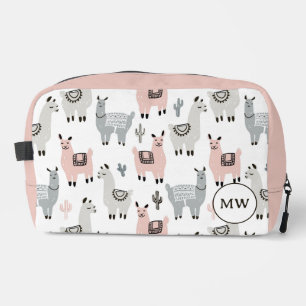 Smiling Llamas Pattern Dopp Kit