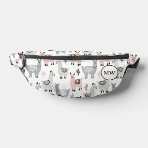 Smiling Llamas Pattern Fanny Pack