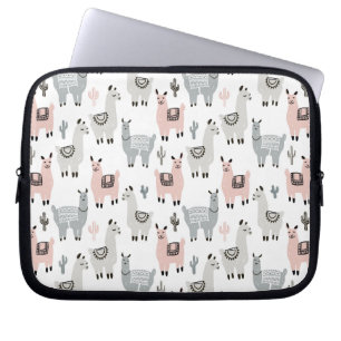 Smiling Llamas Pattern Laptop Sleeve