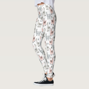 Smiling Llamas Pattern Leggings