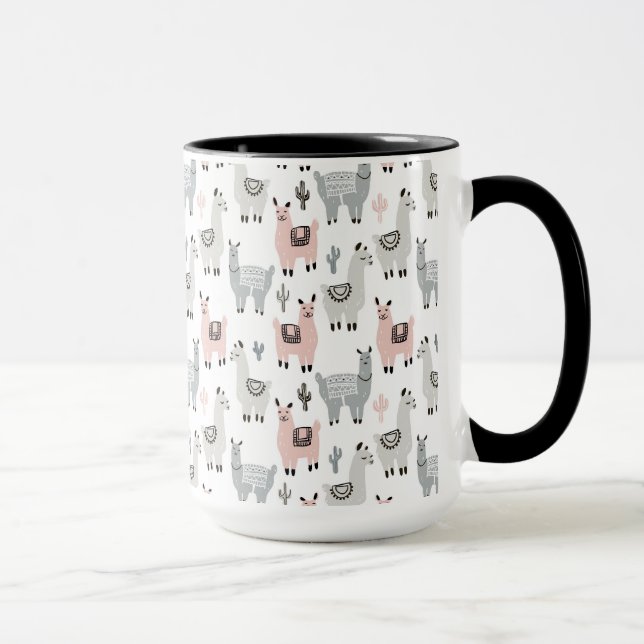 Smiling Llamas Pattern Mug (Right)
