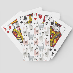 Smiling Llamas Pattern Playing Cards