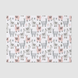 Smiling Llamas Pattern Tissue Paper