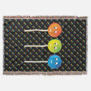 Smiling lollipops throw blanket