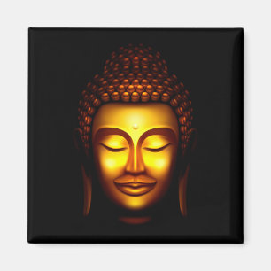 Smiling Lord Buddha Gold and Black Magnet