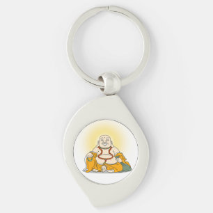 Smiling Maitreya Buddha Metal Keychain