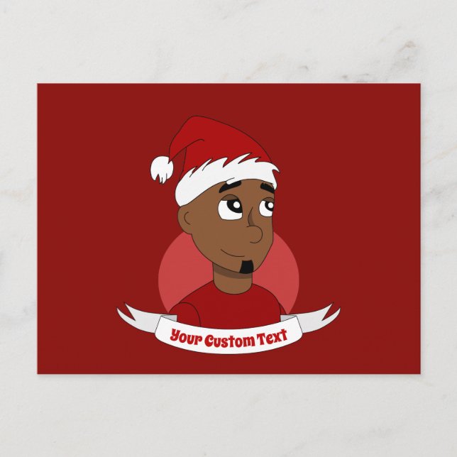 Smiling man Christmas cartoon Postcard (Front)
