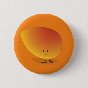 Smiling Mango Character 2 Inch Round Button