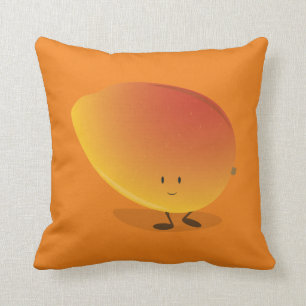 Smiling Mango Character   Throw Pillow