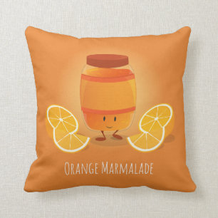 Smiling Marmalade Jam   Throw Pillow