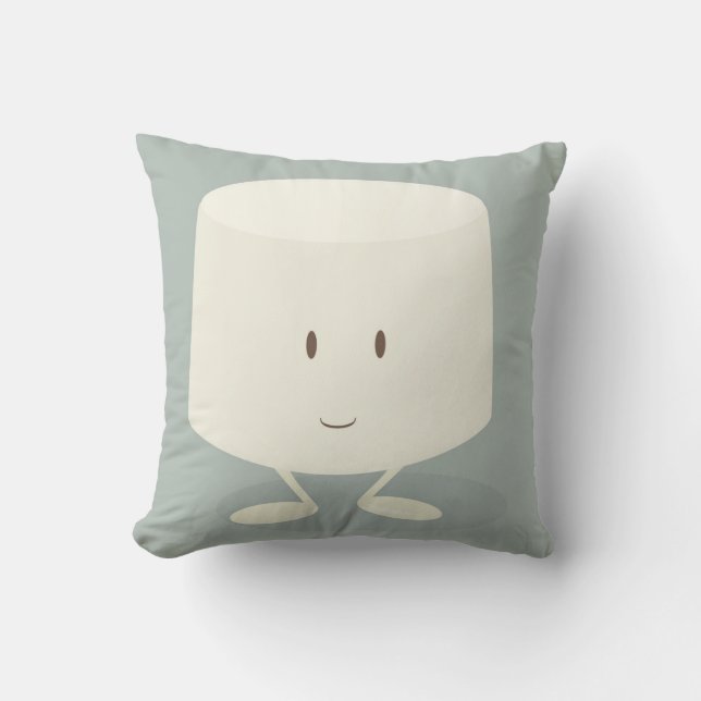 Smiling marshmallow throw pillow (Front)