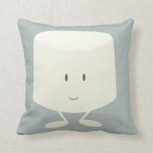 Smiling marshmallow throw pillow