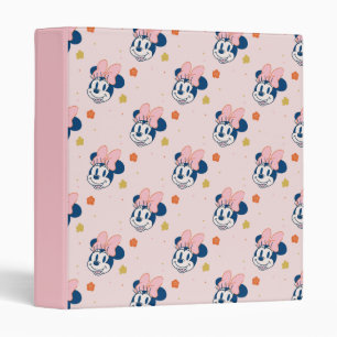 Smiling Minnie Mouse Floral Pattern Binder