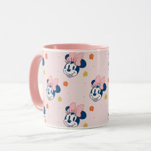 Smiling Minnie Mouse Floral Pattern Mug