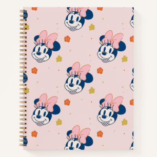 Smiling Minnie Mouse Floral Pattern Notebook