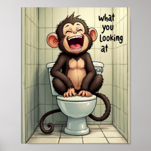 Smiling monkey poster