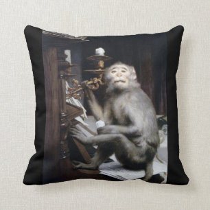 Smiling Monkey Throw Pillow