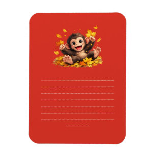 Smiling Monkey with Big Eyes Playful Tropical  Magnet