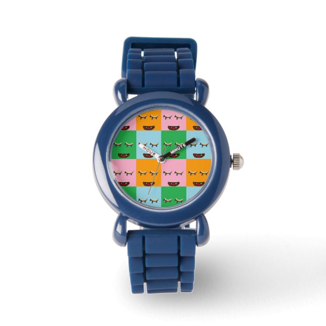 Smiling monster block faces watch (Front)