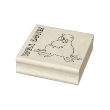 Smiling Monster Customizable Rubber Stamp