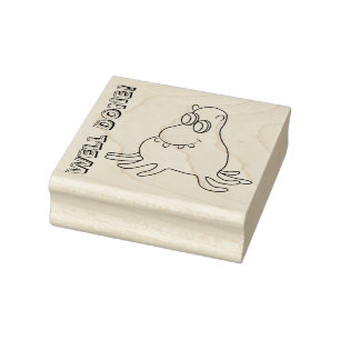 Smiling Monster Customizable Rubber Stamp
