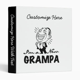 Smiling New Grampa T-shirts and Gifts Binder