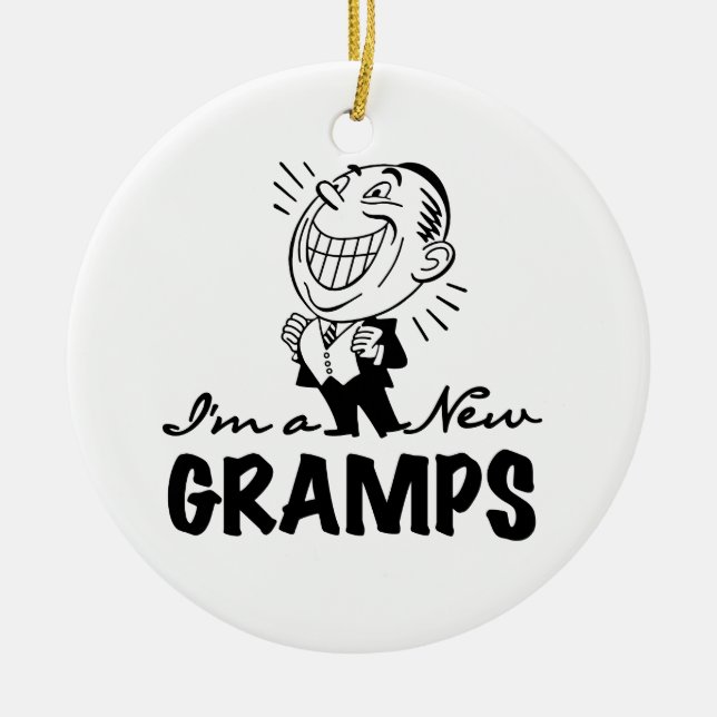 Smiling New Gramps T-shirts and Gifts Ceramic Ornament (Front)