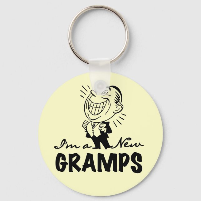 Smiling New Gramps T-shirts and Gifts Keychain (Front)