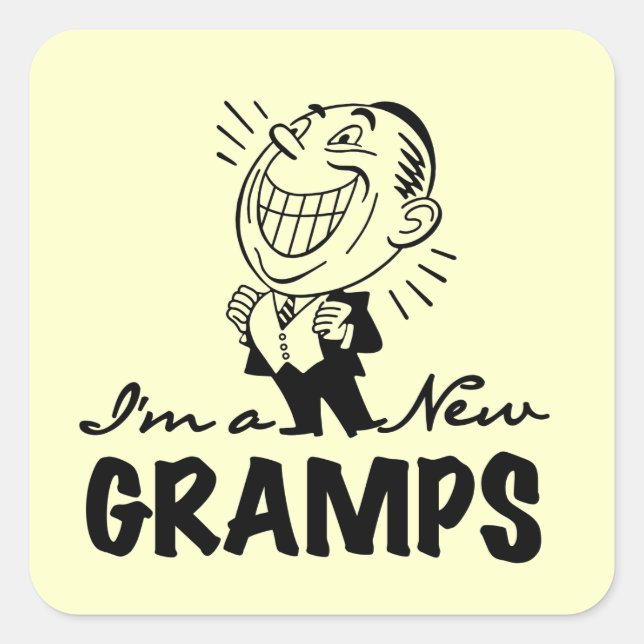 Smiling New Gramps T-shirts and Gifts Square Sticker (Front)