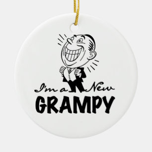 Smiling New Grampy T-shirts and Gifts Ceramic Ornament