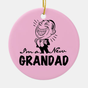 Smiling New Grandad T-shirts and Gifts Ceramic Ornament