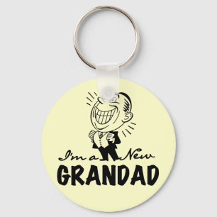 Smiling New Grandad T-shirts and Gifts Keychain