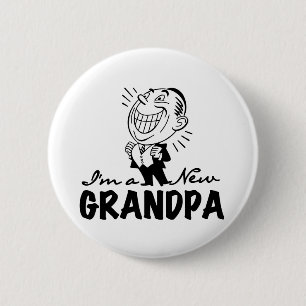 Smiling New Grandpa T-shirts and Gifts 2 Inch Round Button