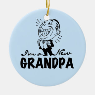 Smiling New Grandpa T-shirts and Gifts Ceramic Ornament