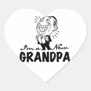 Smiling New Grandpa T-shirts and Gifts Heart Sticker